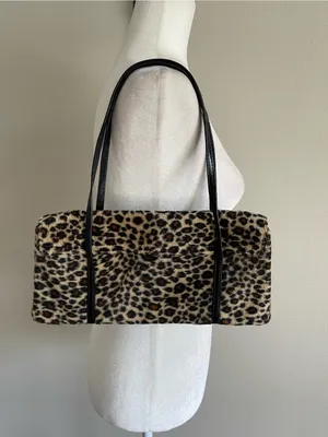 Leopard Print Shoulder Bag with Black Straps Tan thumbnail 4
