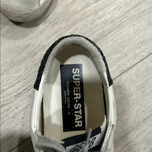 Golden Goose White Sneakers with Gold Star and Black Glitter Heel Tab Size 39 thumbnail 2