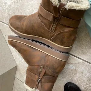 Skechers Keepsakes Sz 8Brown Faux Leather Faux Fur Lined Winter‎ Boots Women's thumbnail 6