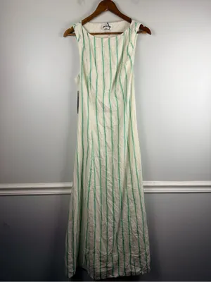 New princess polly Lewisa Stripe Sleeveless Maxi Dress in cream green size 10 thumbnail 3