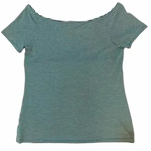 NWOT Old Navy Teal & White Striped XL Classic Shirt thumbnail 5