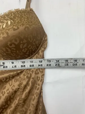 Intimissi size 36 C new Leopard Print Satin Bustier Camisole Garter Straps gold thumbnail 6