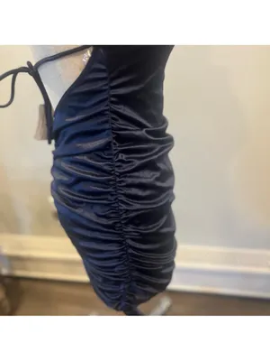 Windsor Navy Halter Ruched Mini Dress thumbnail 4