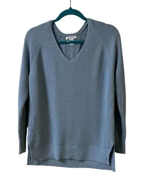 Athleta V-neck sweater pullover style blue sz Small thumbnail 1