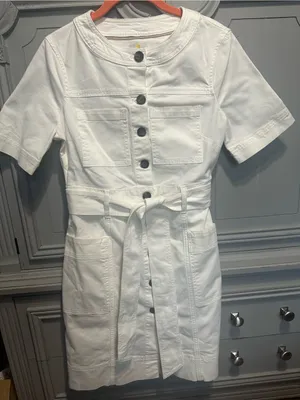Boden Short-Sleeve Button-Front Tie-Waist Dress thumbnail 4