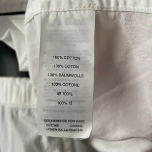 J.Crew XXS White Pajama Set Cotton Piping Long Sleeve Sleepwear Loungewear thumbnail 6