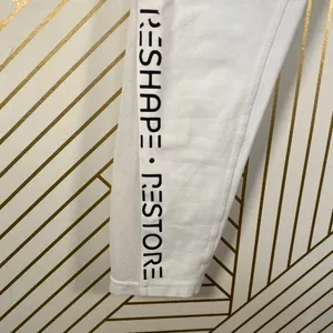 Alo Yoga Cropped Leggings Ride Reshare Restore‎ Mesh Panels White Size Medium thumbnail 4