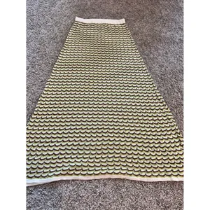 Cider‎ Women Green Brown Chevron Crochet Knit Maxi Skirt Retro Boho Small thumbnail 4