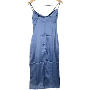 WeWoreWhat Cowl Midi‎ Satin Charmeuse Dress Slate Blue WWD18-1 Size 00 NWT thumbnail 2