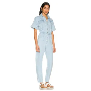 FREE PEOPLE We the Free Marci Denim Jumpsuit Size Medium thumbnail 2