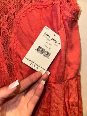 NWT Free People Fiesta Coral Lace Dress thumbnail 8