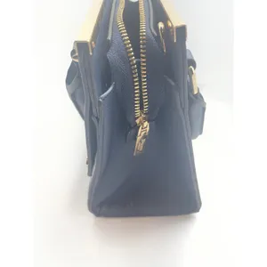 Dune London Navy Blue Structured Satchel Handbag Gold Hardware Women's Purse thumbnail 2