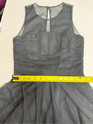 Alice + Olivia Sleeveless Charcoal Gray Mesh Bodice Party Dress size S thumbnail 6