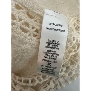 Democracy Womens 3X Top Cream Crochet Lace Boho Festival Minimalist Ethereal thumbnail 6