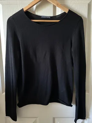 Brandy Melville Black Grunge Long Sleeve Sweater Gorpcore Indie Sleaze Fall Sz S thumbnail 6