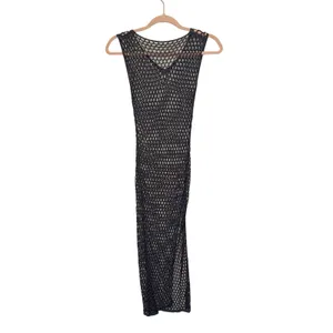 Shein Periwinkle Crochet‎ Fishnet Maxi Dress XS Sheer Bodycon Festival Goth thumbnail 2