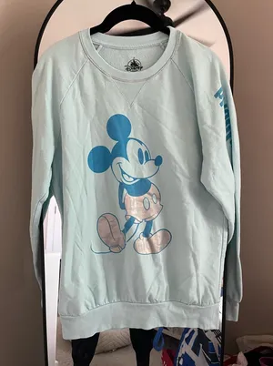 Disney World Light Blue Mickey Mouse Sweater Crewneck thumbnail 1