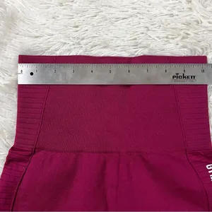 Gymshark Energy‎ Seamless Crop Leggings Maroon Red High Waisted Size XS thumbnail 5
