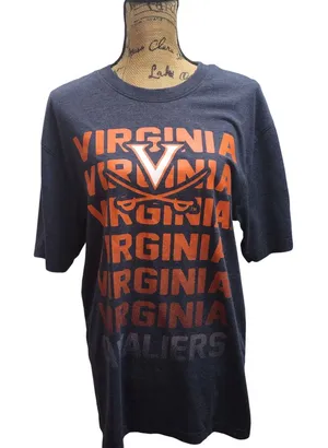 Virginia Cavaliers Colosseum Athletics T Shirt‎ NCAA Heather Blue Large thumbnail 1