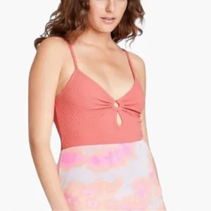 Wild Fable NWT. Coral Cutout Spaghetti Strap Bodysuit thumbnail 3