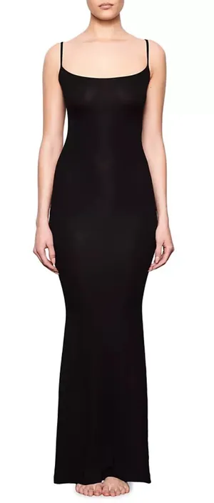 Skims Soft Lounge Long Slip Dress Black Size Large NWT Authentic thumbnail 1
