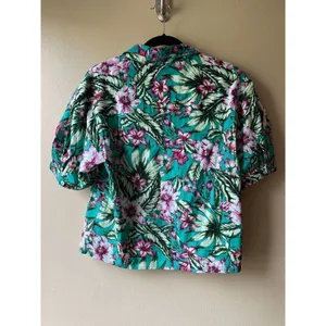 Walter Baker Jodie Top Cropped Hawaiian Shirt Amazon Tropic Women's Size Large thumbnail 2