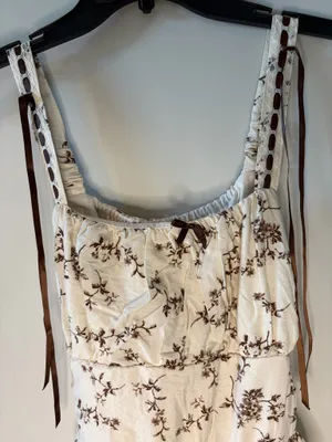 NWT Liberty Love Floral Milkmade Mini Dress with Ribbon Strap and Smocked back. Size Medium. thumbnail 3