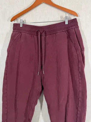 Lululemon Women’s Scuba High-Rise Jogger Pants Cotton Terry Mulled Wine 14 thumbnail 4