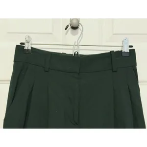 COS Womens Wool Wide Leg Crop Trouser Pants Pleated Size 2 Green Academia Career thumbnail 6
