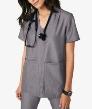 FIGS - Banepa Oversized Scrub Top Graphite Nurse Medical Doctor thumbnail 1