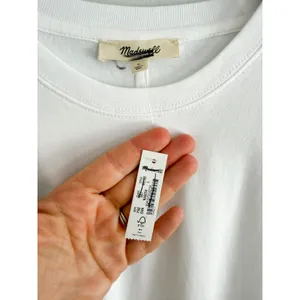Madewell | NWT Relaxed Oversized Cotton Tee Eyelet White | Sz L thumbnail 5
