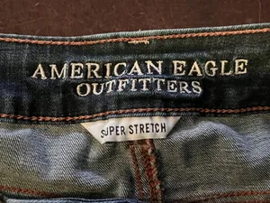 American Eagle Outfitters Shorts Womens 8 Blue Shortie Super Stretch Cutoff thumbnail 3