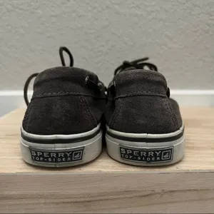 Sperry Topsider‎ Dark Gray Suede Leather Lace Up Boat Shoes 6.5 thumbnail 4