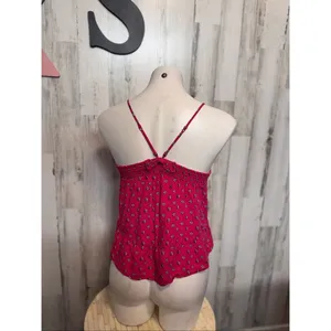 Abercrombie Kids Pink Floral Button-Front Cami Tank Top Size Medium M (Fits Wome thumbnail 4