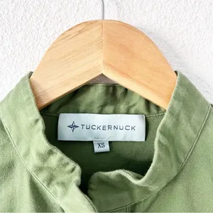 Tuckernuck Green Royal Button Front Collared A-Line Casual Chic Mini Shirt Dress thumbnail 3