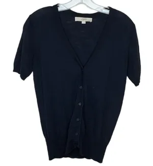 LOFT Cardigan Sweater‎ Navy thumbnail 1