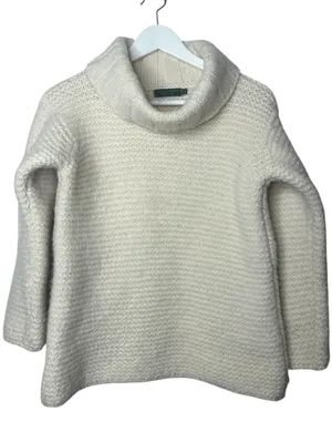 Gaeltarra Ireland Wool Cowl Neck Sweater Size Small thumbnail 1