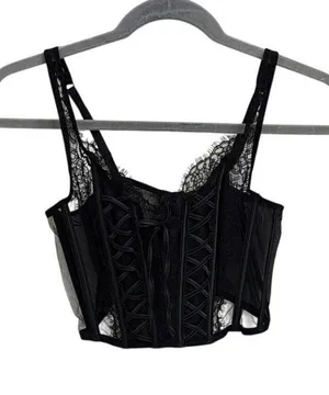 Victoria's Secret Lingerie Dream Angels Unlined Lace Up Corset Top Size Medium thumbnail 1
