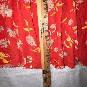 Free People‎ Ruthie Coral Floral Print Button Front Mini Shirt Dress flowy Large thumbnail 10