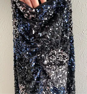 FREE PEOPLE Glitter & Gold Midi Sequined Halter Dress Size L Open Back thumbnail 8