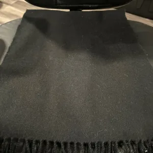 100% Cashmere Black Fringe Scarf Unisex thumbnail 1