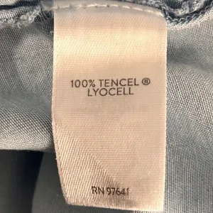 J Jill Womens Chambray Blouse Size Large Bohemian Tencel Denim Bell Angel Sleeve thumbnail 8