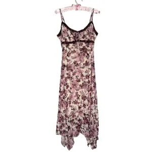 Planet Heart‎ Velvet Floral Babydoll Slip Dress XL Asymmetrical Hem Romantic Y2K thumbnail 3