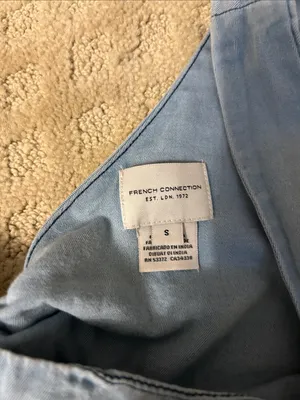 NWOT French Connection Chambray Tie Back Romper Light Blue Size Small thumbnail 7