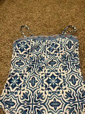 Women One Piece Swimsuit Adjustable Spaghetti Straps Print Bathing Suit with thumbnail 4