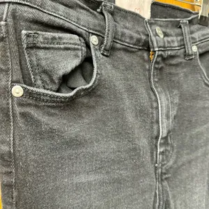 Revice Farrah High Rise Straight Leg Waistband Hem Denim Jeans Midnight Black 26 thumbnail 7