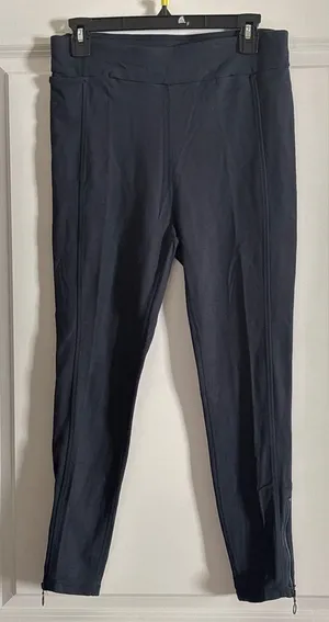 Fabletics Navy Anywhere High Rise Zip Ankle Stretch Knit Casual‎ Pants Large thumbnail 1