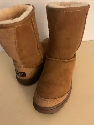 UGG women chestnut suede sheepskin short classic boots US 5 thumbnail 2