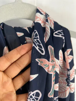 Outerknown Bailey Dress Size 2 Navy Floral Halter Ruffle Mini Dress NWT thumbnail 5