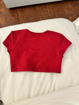Set Active scoop neck short sleeve red bra top thumbnail 3